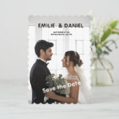 Noir et blanc Enregistrer le Faire-part de mariage (Debout devant)