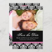 Noir et blanc Enregistrer le Modèle Mariage de dat (Devant / Derrière)