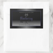 Noir et blanc Étiquette Cadre bleu Ajouter un logo (Sac)