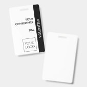 Noir et blanc Événement Volontaire Logo Badge (Avant & arrière)