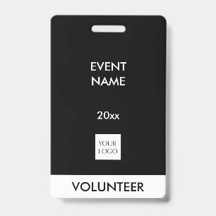 Noir et blanc Événement Volontaire Logo Badge