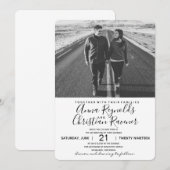 Noir et blanc Faire-part de mariage (Devant / Derrière)