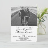 Noir et blanc Faire-part de mariage (Debout devant)
