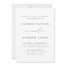 Noir et blanc Faire-part de mariage moderne classi