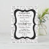 Noir et blanc Faire-part de mariage romantique mod (Debout devant)