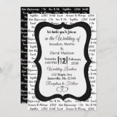 Noir et blanc Faire-part de mariage romantique mod (Devant / Derrière)