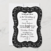 Noir et blanc Faire-part de mariage romantique mod (Devant)