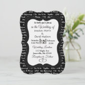 Noir et blanc Faire-part de mariage romantique mod (Debout devant)