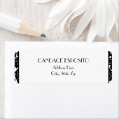 Noir et blanc Fancy Damask Étiquettes (En situation)