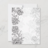 Noir et blanc Floral Mariage RSVP Card Aqua Blue (Dos)