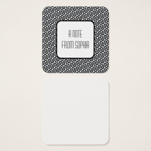 Noir et blanc Funky Retro Motif Notes (Devant & derrière)