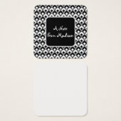 Noir et blanc Funky Roundé Carré Notes Motifs (Devant & derrière)