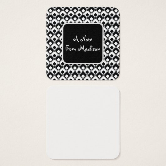 Noir et blanc Funky Roundé Carré Notes Motifs (Devant & derrière)