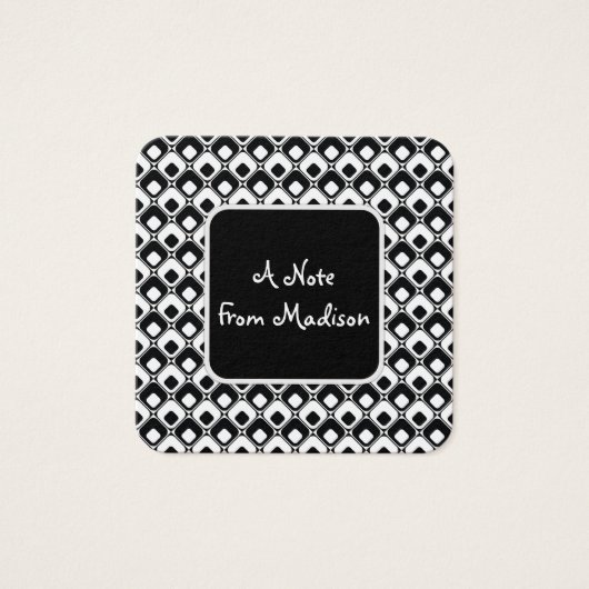 Noir et blanc Funky Roundé Carré Notes Motifs (Devant)