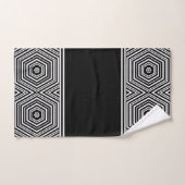 Noir et Blanc Géométrique Hexagone (Serviette à main)