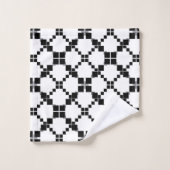 Noir et blanc, géométrique, simple, à la mode (Gant de toilette)