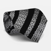 noir et blanc, gris, argent cravate (Roulé)