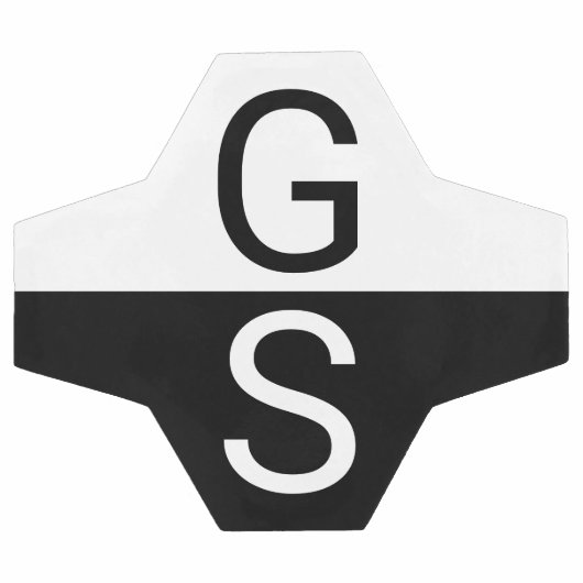 Noir et blanc Initiales modernes Monogramme (Plat)