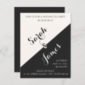 Noir et blanc | Invitation de la partie Jack & Jil (Devant / Derrière)