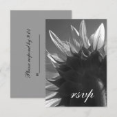Noir et Blanc Jardin Tournesol Mariage RSVP (Devant / Derrière)