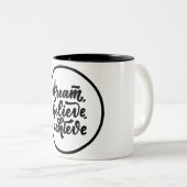 Noir et blanc Lettres modernes Mug Inspirationnel (Devant droit)