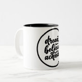 Noir et blanc Lettres modernes Mug Inspirationnel (Devant gauche)