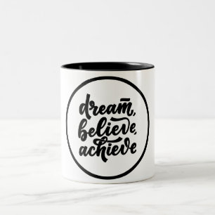 Noir et blanc Lettres modernes Mug Inspirationnel