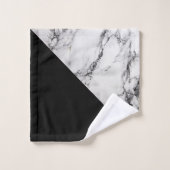 Noir Et Blanc Marbré (Gant de toilette)