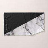 Noir Et Blanc Marbré (Serviette à main)