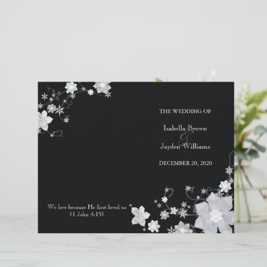 Noir et blanc Mariage d'hiver Bi programme de plia (Debout devant)