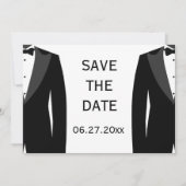 Noir Et Blanc Mariage Gay Enregistrer La Carte Dat (Devant)