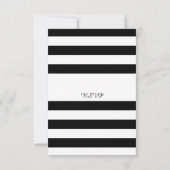 Noir et blanc Mariage rayé RSVP (Dos)