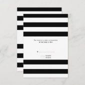 Noir et blanc Mariage rayé RSVP (Devant / Derrière)
