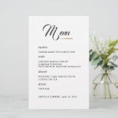 Noir et blanc. Menu mariage de typographie élégant (Debout devant)