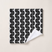 Noir et blanc Mid Century moderne Abstrait (Gant de toilette)