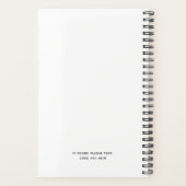 Noir et blanc Minimal Simple Planner (Dos)