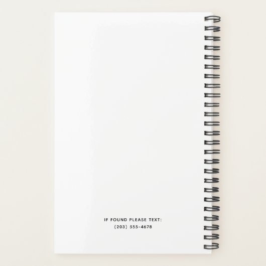 Noir et blanc Minimal Simple Planner (Dos)