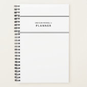 Noir et blanc Minimal Simple Planner (Devant)