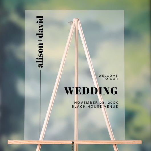 Noir et blanc minimaliste dépoli mariage ACCUEIL (Neutre)