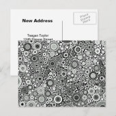 Noir et blanc modèle la nouvelle carte d'adresse (Devant / Derrière)