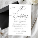 Noir et blanc moderne Faire-part de mariage simple<br><div class="desc">Simple noir et blanc Faire-part de mariage moderne pour un mariage moderne formel ou informel. Noir et blanc avec impressionnante calligraphie moderne.</div>