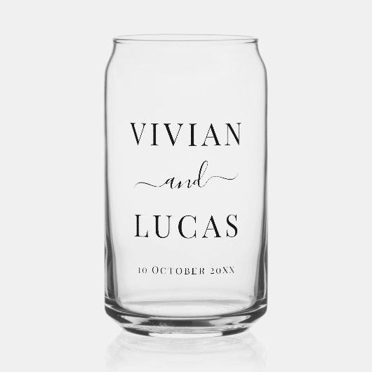 Noir et blanc moderne Formal Mariage minimal (Recto)