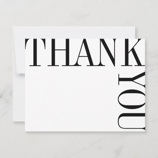 Noir et Blanc Moderne Grand Texte Merci Note (Devant)