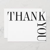 Noir et Blanc Moderne Grand Texte Merci Note (Devant / Derrière)