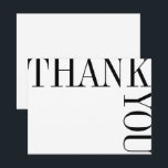 Noir et Blanc Moderne Grand Texte Merci Note<br><div class="desc">La typographie classique en noir et blanc se sent moderne et fraîche dans une disposition unique et frappante qui pousse littéralement les bords de la page. Un feuille blanc ample espace pour une note de remerciement écrite à la main.</div>