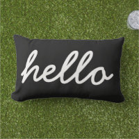Noir et blanc moderne Hello Jeu Oreiller