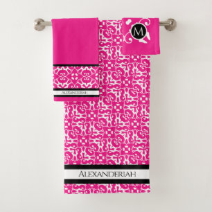 Noir et blanc moderne mastic Fuschia rose