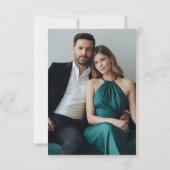 Noir et blanc Moderne RSVP Mariage Calligraphie (Dos)