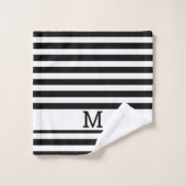 Noir et blanc monogrammes (Gant de toilette)