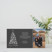 Noir et blanc Noël Noël Arbre Carte photo (Debout devant)